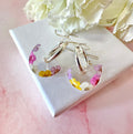 Blossom scallop semi circle bloom earrings.