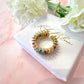 Gold multicoloured rectangle stone Adjustable ring.