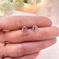 925 Sterling silver pink diamante Toadstool stud earrings.