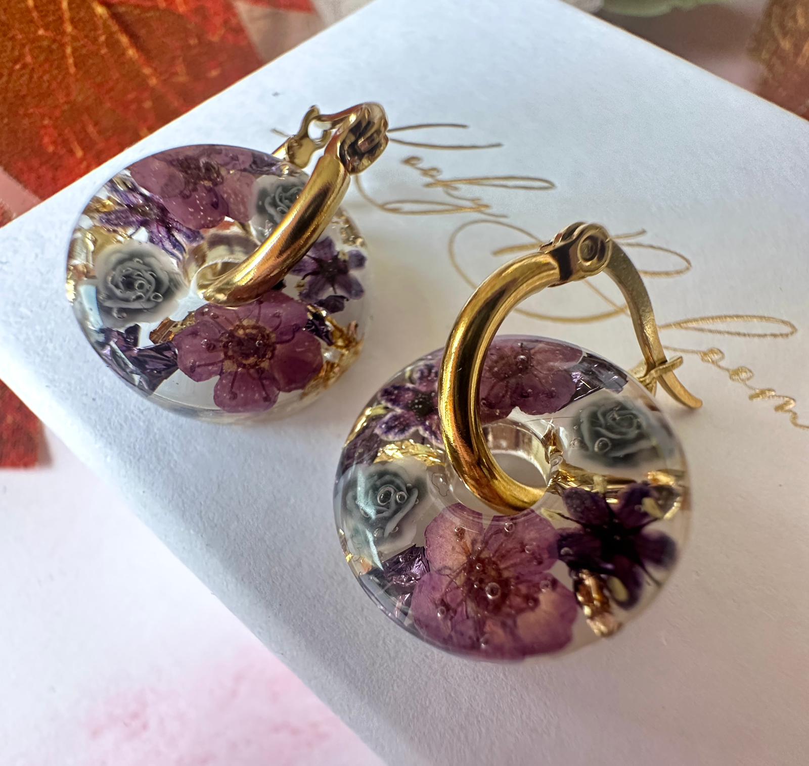Nightshade flower Donut earrings