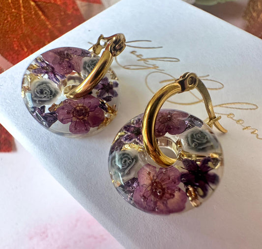 Nightshade flower Donut earrings