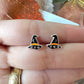 925 sterling silver Witches hat stud earrings