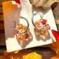 Amber Bloom autumn flower earrings.
