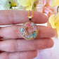 Gold Pastel confetti flower Heart necklace.