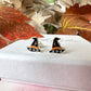 925 sterling silver Witches hat stud earrings