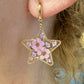 Lilac Bloom Star Gold Huggie earrings.