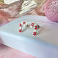 925 Sterling silver Candy cane stud earrings.