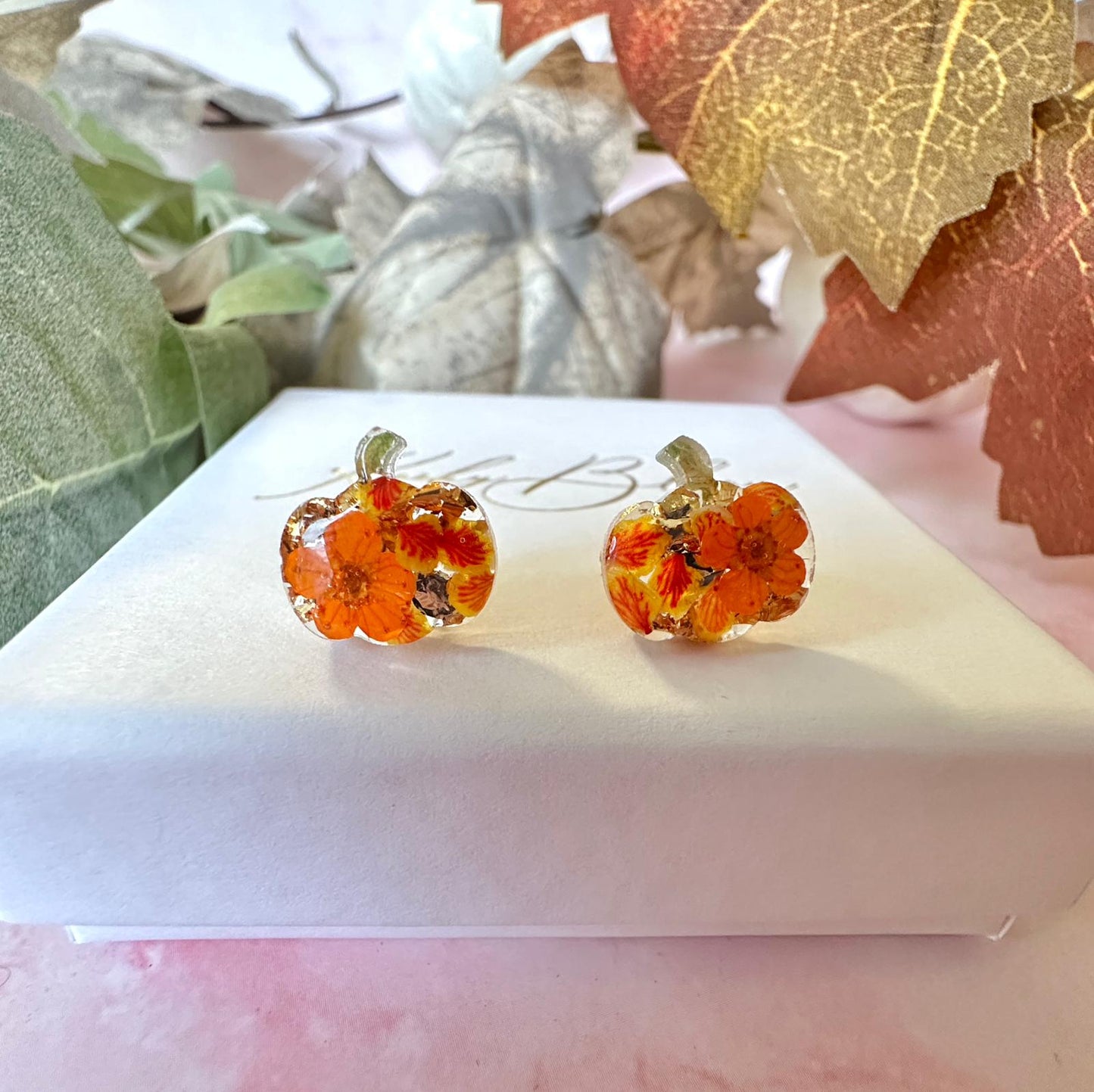 Tiny Bloom Pumpkin 925 sterling silver Studs