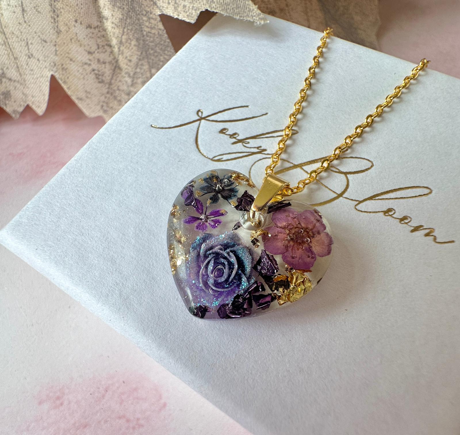 Gold Nightshade heart necklace