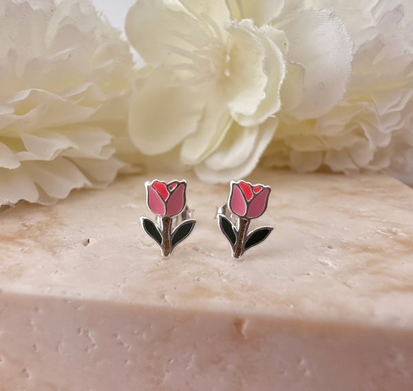 Kooky Kids Tulip sterling silver earrings