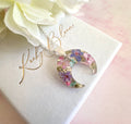 * Limited Edition * Silver Floral Crescent Necklace.