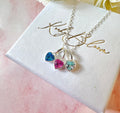 Sterling Silver Personalised HEART Birthstone necklace