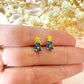 925 sterling silver Fairy light Christmas tree stud earrings.