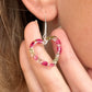 Fuchsia Bud Hollow Heart 925 Sterling silver Thread Through earrings.
