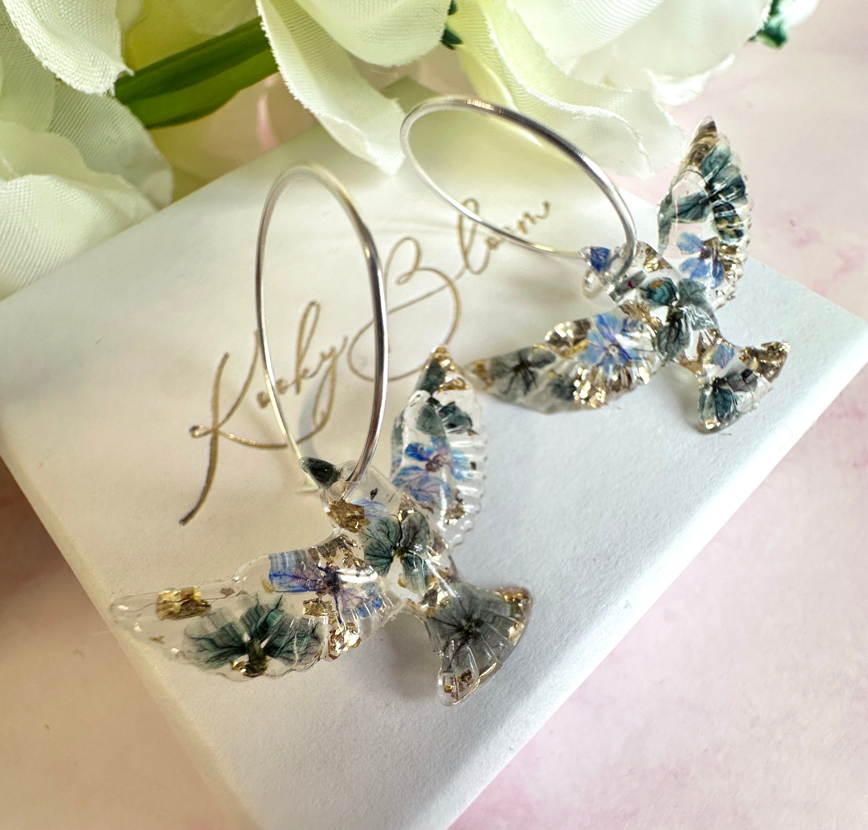 * Limited edition * Bloom Bird hoop earrings