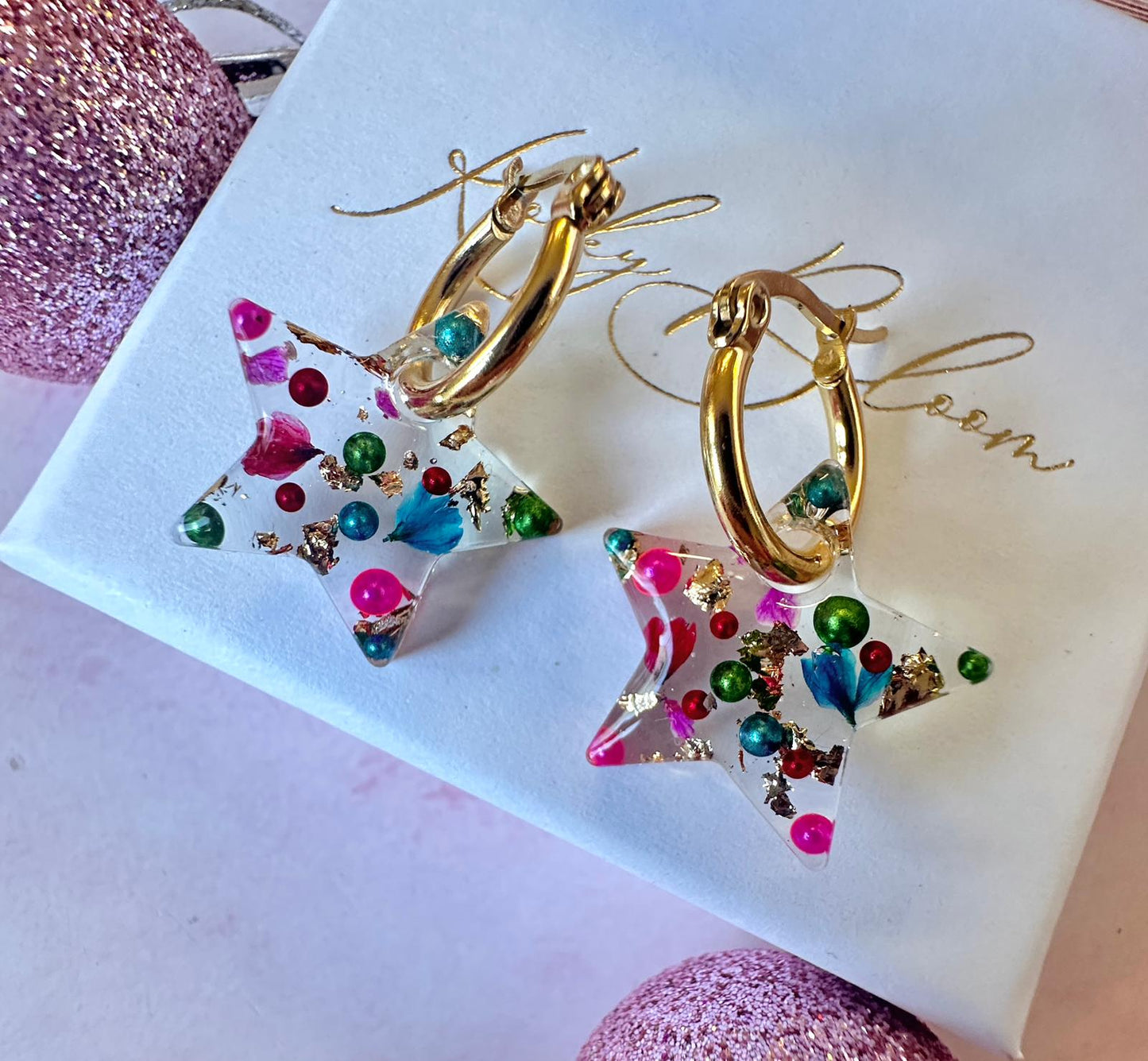 Festive star bloom earrings