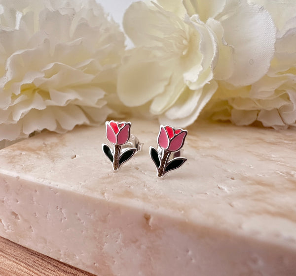 Kooky Kids Tulip sterling silver earrings