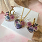 Gold Nightshade heart necklace