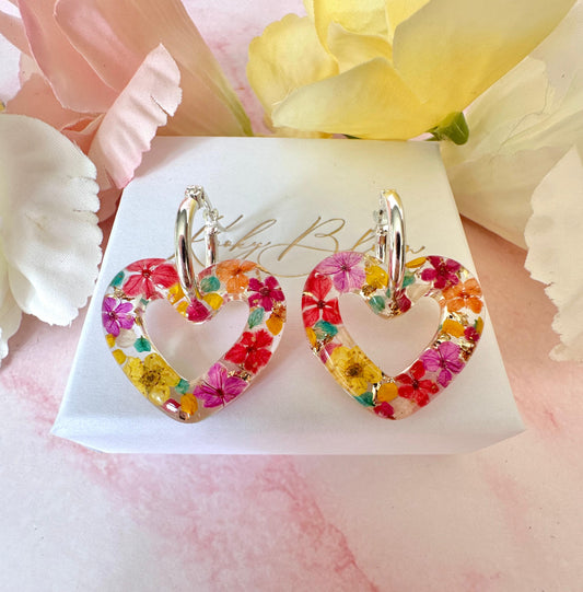 Hawaiian Heart Bloom earrings