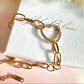 Gold Cz Heart link bracelet.