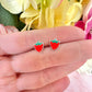 925 Sterling silver Strawberry stud earrings.