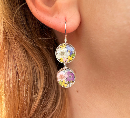 “Drops of spring” Silver Drop Earrings.
