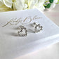 925 sterling silver CZ Hollow heart stud earrings.