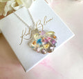 Silver Mulicoloured Seashell Bloom necklace.