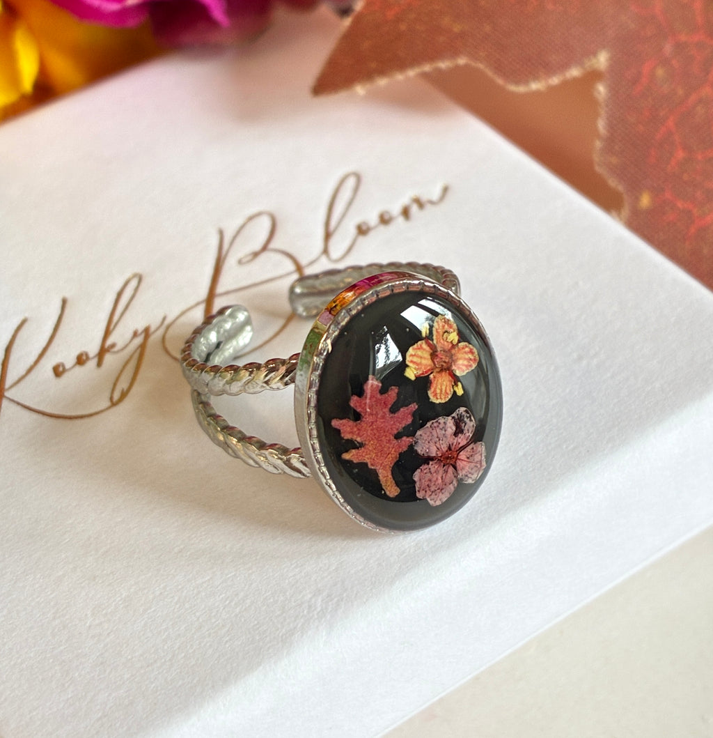 Silver Autumn Fall Ring.
