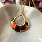 Gold Tortoise shell Brown Orange necklace.