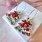 Bloom bow Christmas Tree earrings.