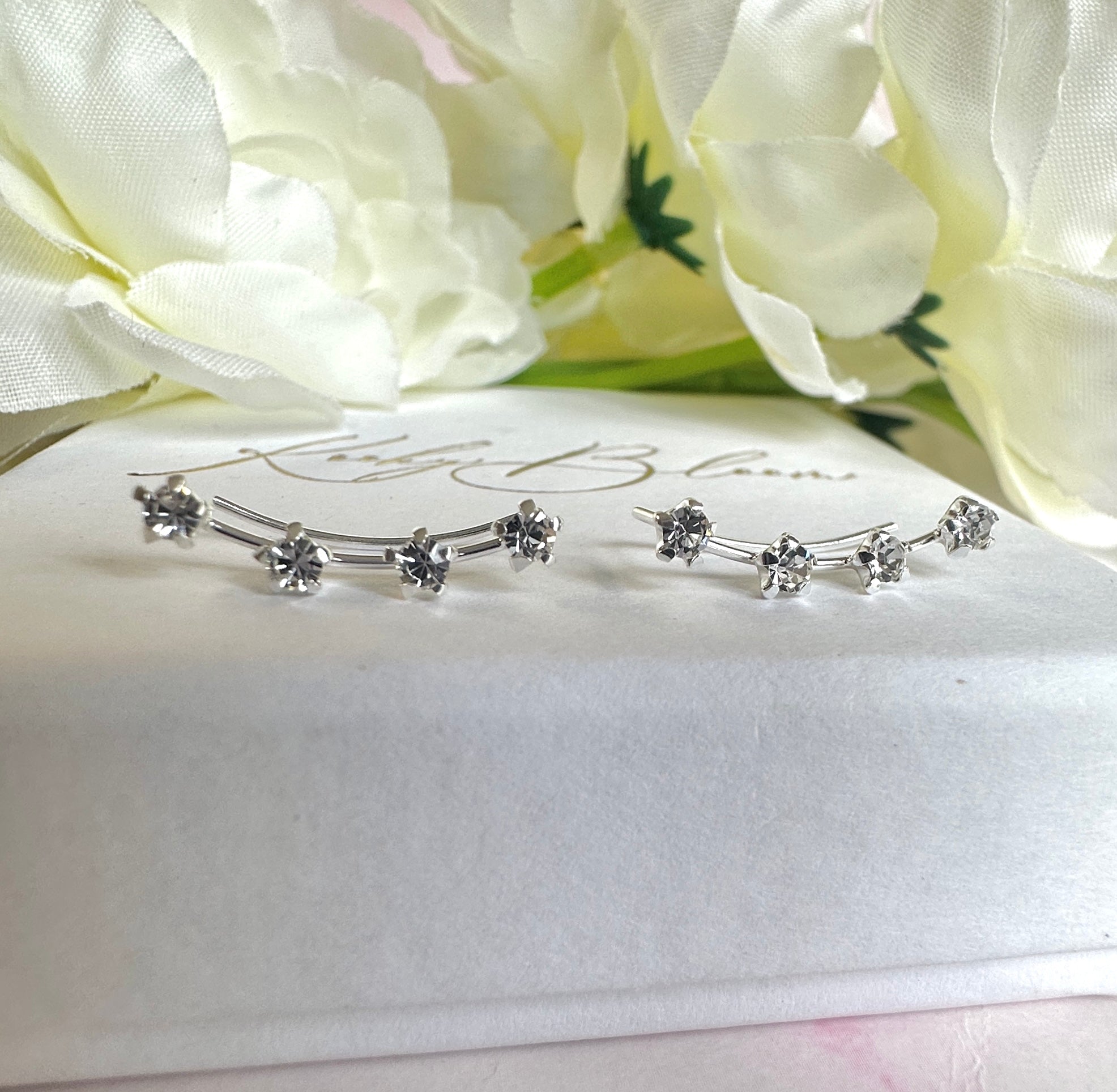 925 sterling silver CZ Star Ear climbers