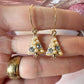 Gold Pearl Christmas Tree hoop earrings