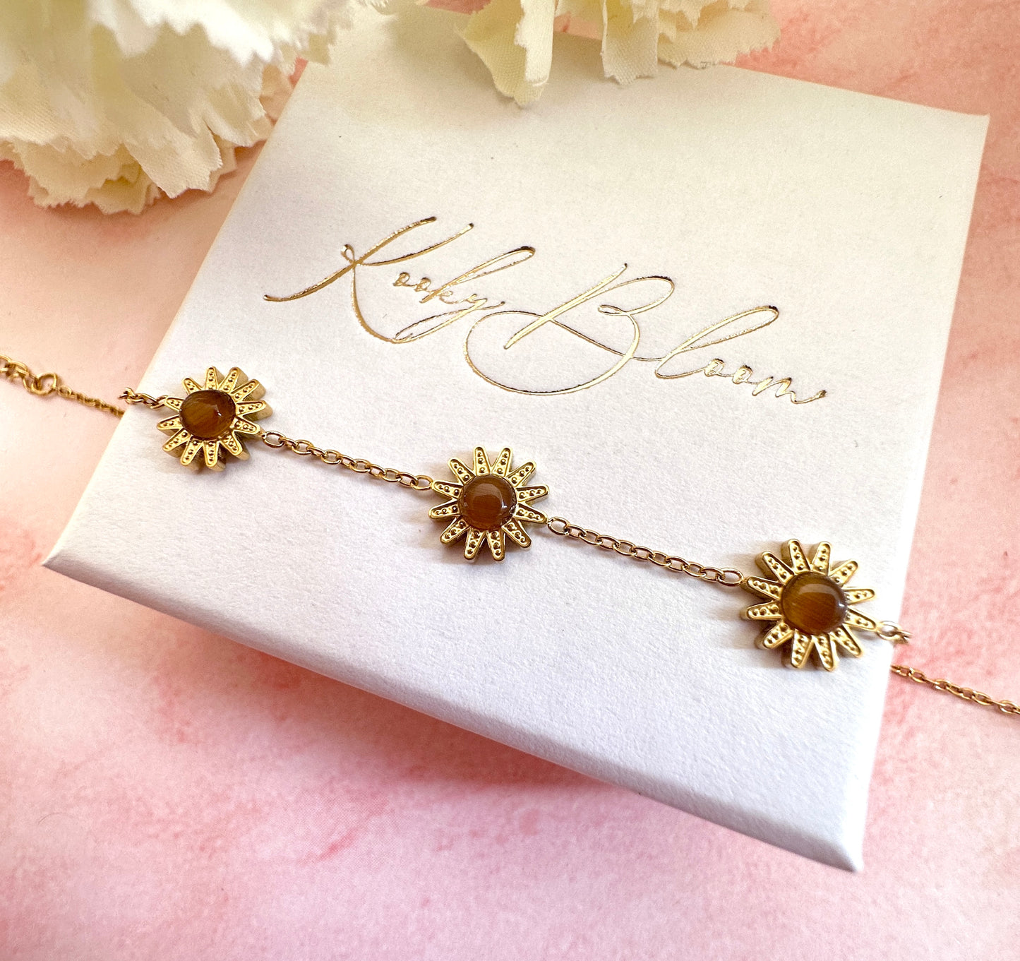 Gold Amber Sun bracelet.