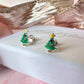925 sterling silver Christmas tree stud earrings.