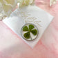 Silver Lucky four leaf clover necklace.