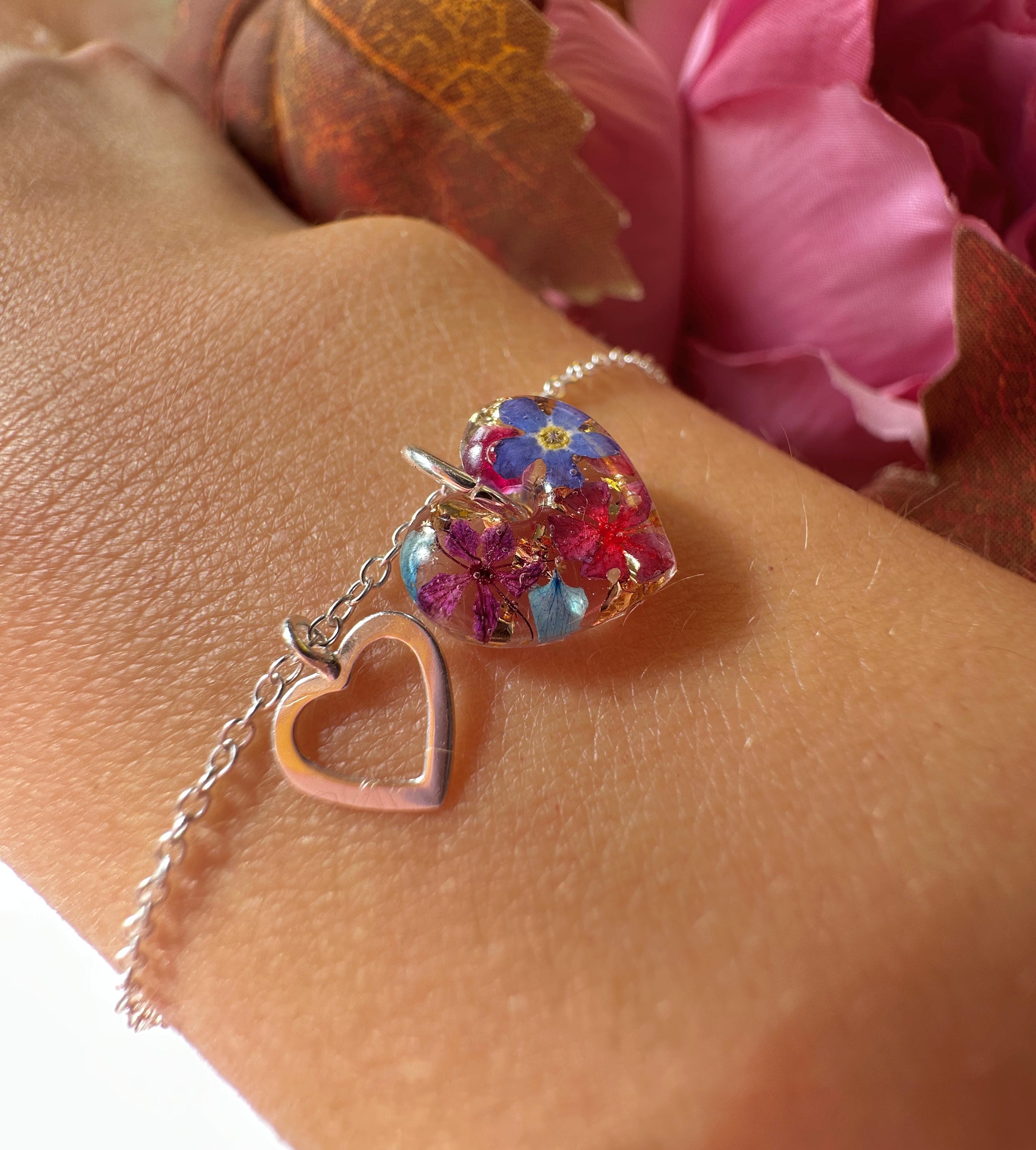 Twilight flower Heart 925 sterling silver bracelet