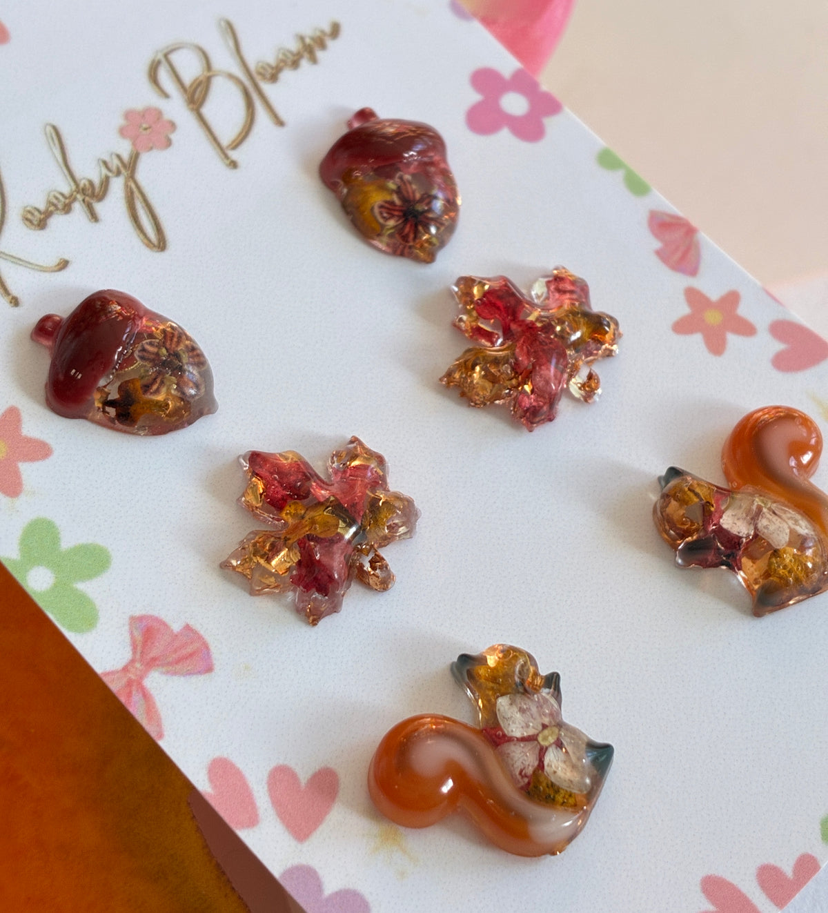 Autumn collection stud earrings.