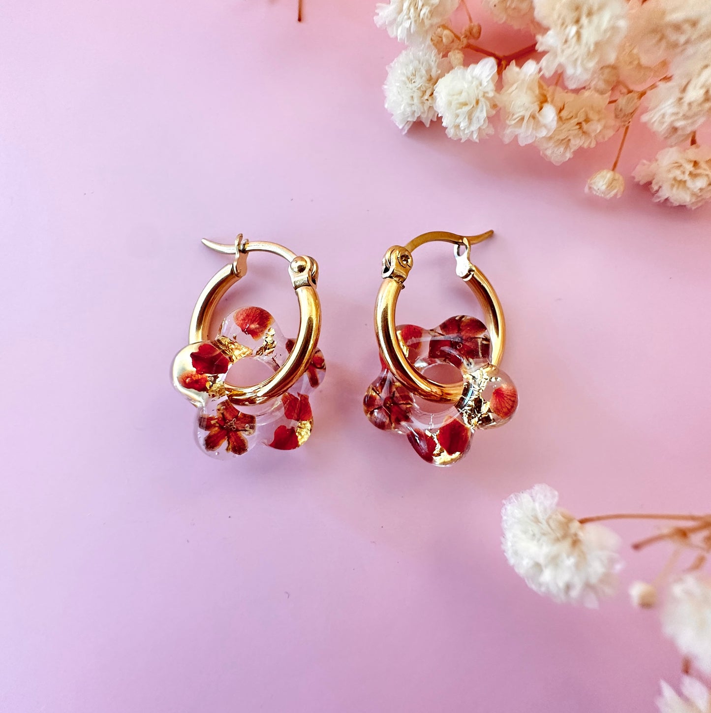 Tiny chocolate Bloom Donut hoop earrings.