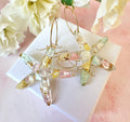 Starfish Seashell Gold hoop Earrings.
