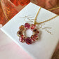 Gold autumn wreath bloom necklace
