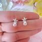 925 sterling Silver Pearl Starfish stud earrings.