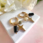 Gold Star Gemstone charm hoop earrings