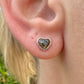 925 sterling silver Brown Shell Heart stud earrings.