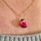 Preserved Rosebud Gold necklace.