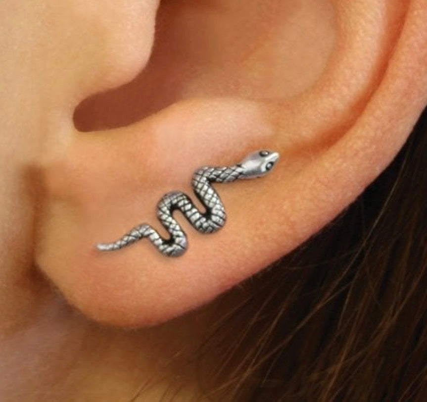 925 sterling silver Snake Climber earrings