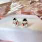 925 sterling silver Snowman stud earrings