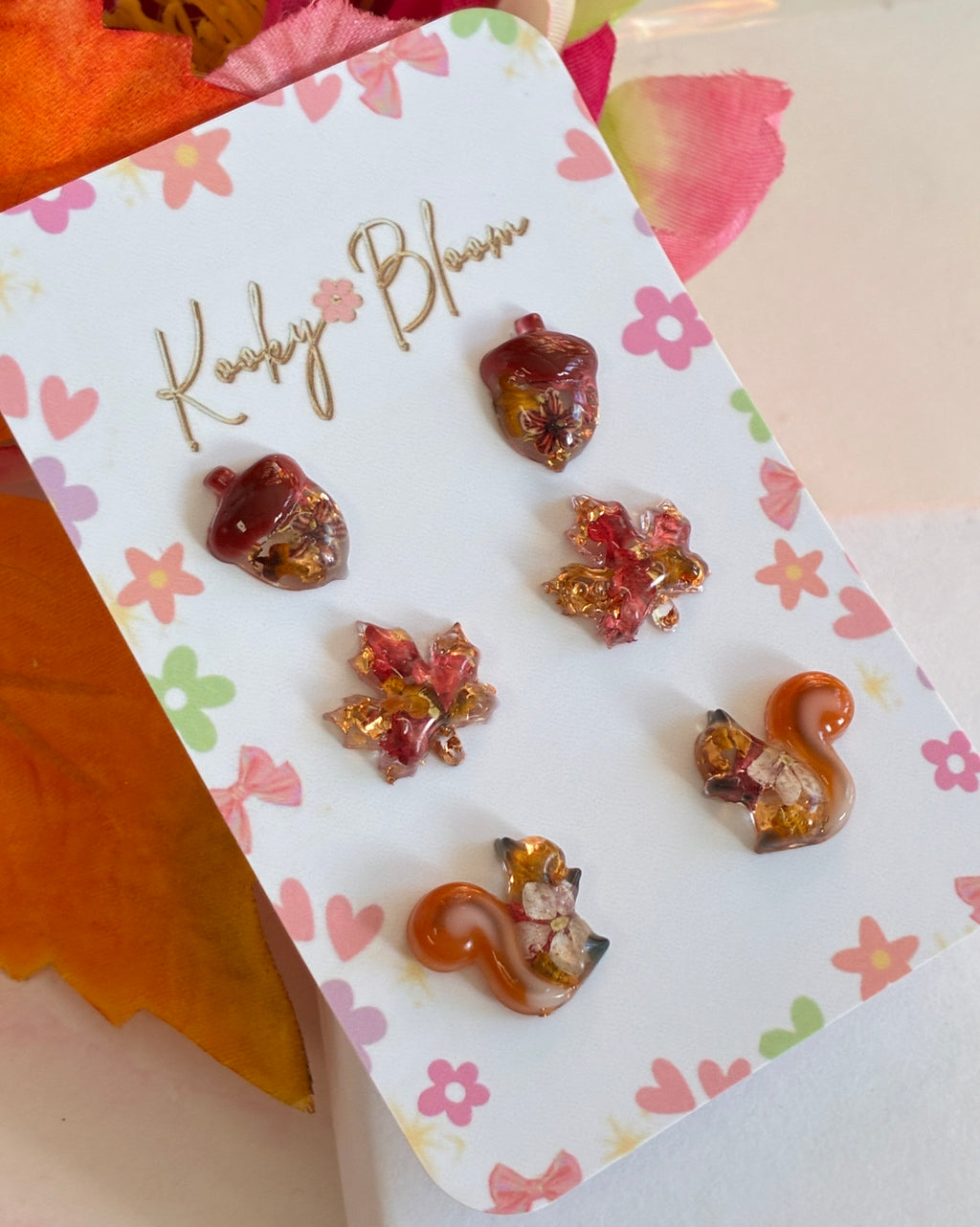 Autumn collection stud earrings.