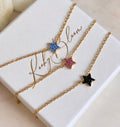 Gold Tiny Dainty Sparkly star necklace.