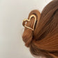 Gold Metal Heart Hair Claw clip.